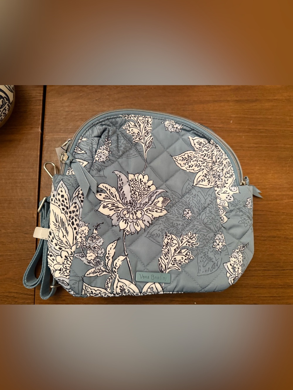 Vera Bradley Slate Blue Floral Quilted Crossbody